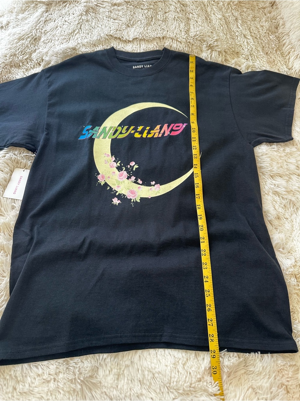 Sandy Liang Moonie Tee Women’s Black Graphic Short Sleeve T-Shirt Size: Large - Picture 3 of 7